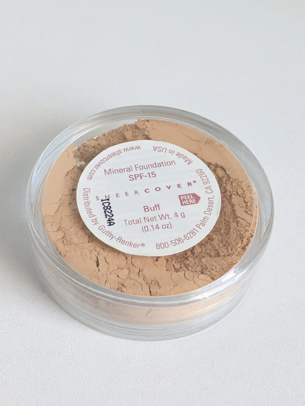 Sheer Cover BUFF Mineral Foundation SPF 15 Loose Powder 4g Full Size SEALED